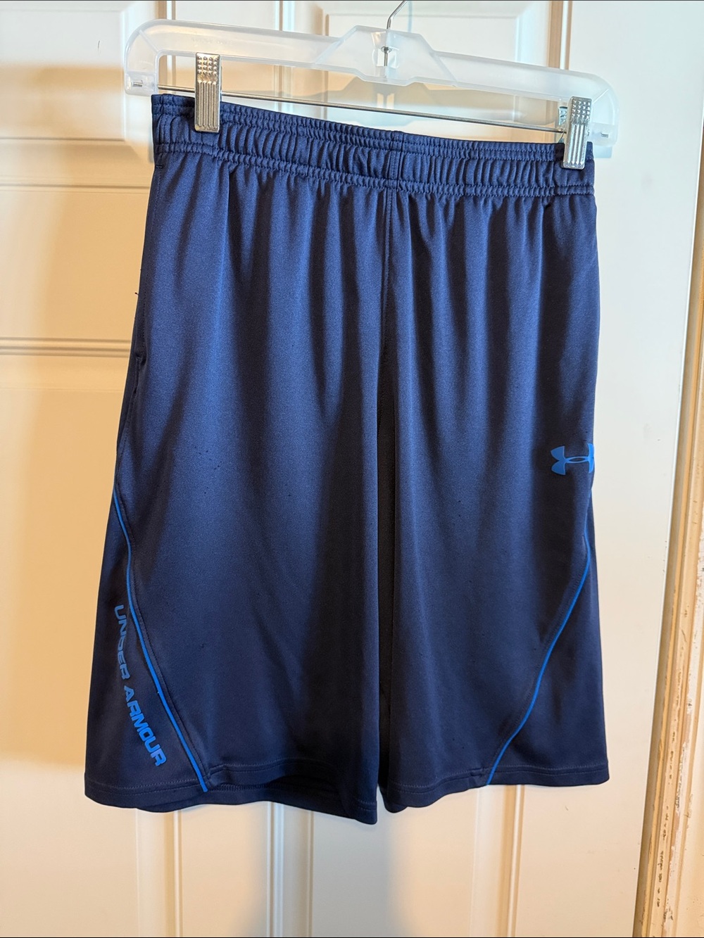 Under Armour Men's Dark Navy Athletic Shorts with Blue Accents